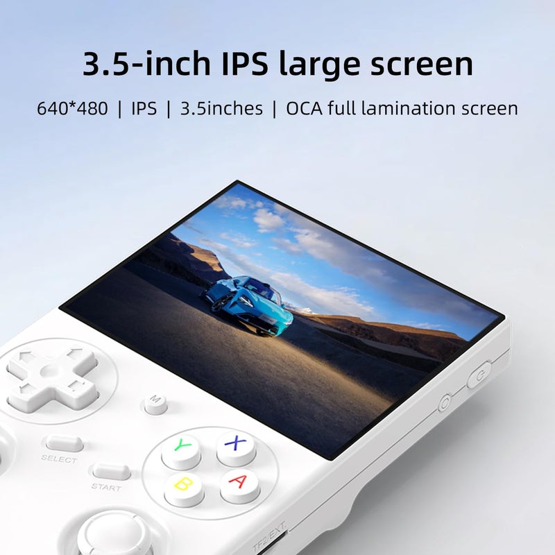GiipGoop RG35XX Pro Handheld Game Consoles RG35XXPro Retro Gaming Console with 64GB Card 4353 Games Video Game Console Linux 64 Portable Pocket Arcade Support 30+ Simulators WiFi Bluetooth HD Output White - Image 3